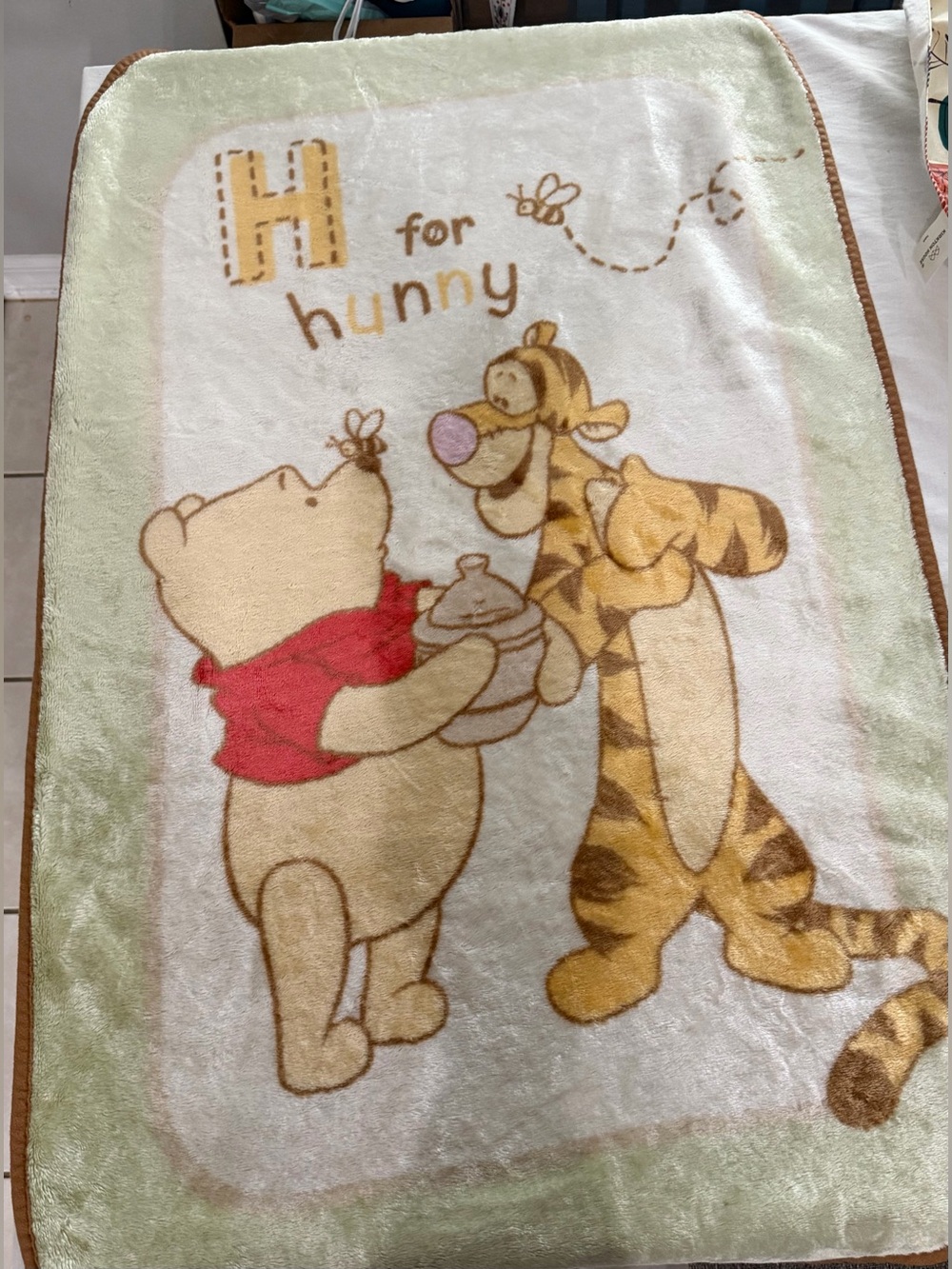 Vintage Disney Winnie the Pooh and Tigger Baby Blanket